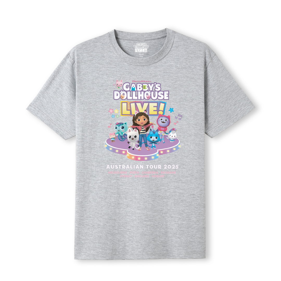 Gabby's Dollhouse Live Australia 2025 Tour T-shirt - Grey